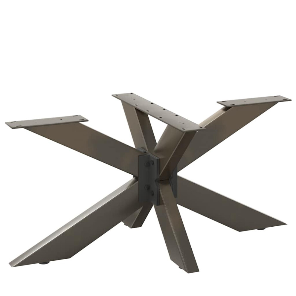 Vidaxl (Natural, 98 X 58 X (42-43) Cm) Dining Table Legs Spider Shape Desk Legs Furniture Legs 2 Pcs Steel