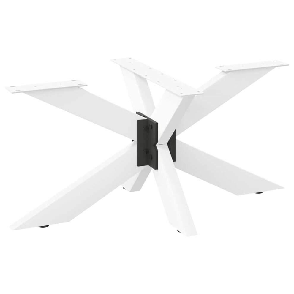 Vidaxl (White, 98 X 58 X (42-43) Cm) Dining Table Legs Spider Shape Desk Legs Furniture Legs 2 Pcs Steel