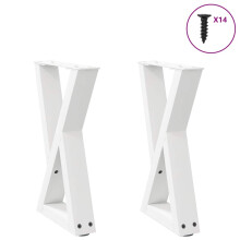 (white, 38 x (42-43.3) cm) vidaXL Coffee Table Legs 2 pcs White 38x(42-43.3) cm Steel