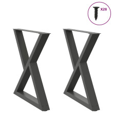 (anthracite, 70 x (72-73.3) cm) vidaXL Coffee Table Legs 2 pcs White 38x(42-43.3) cm Steel