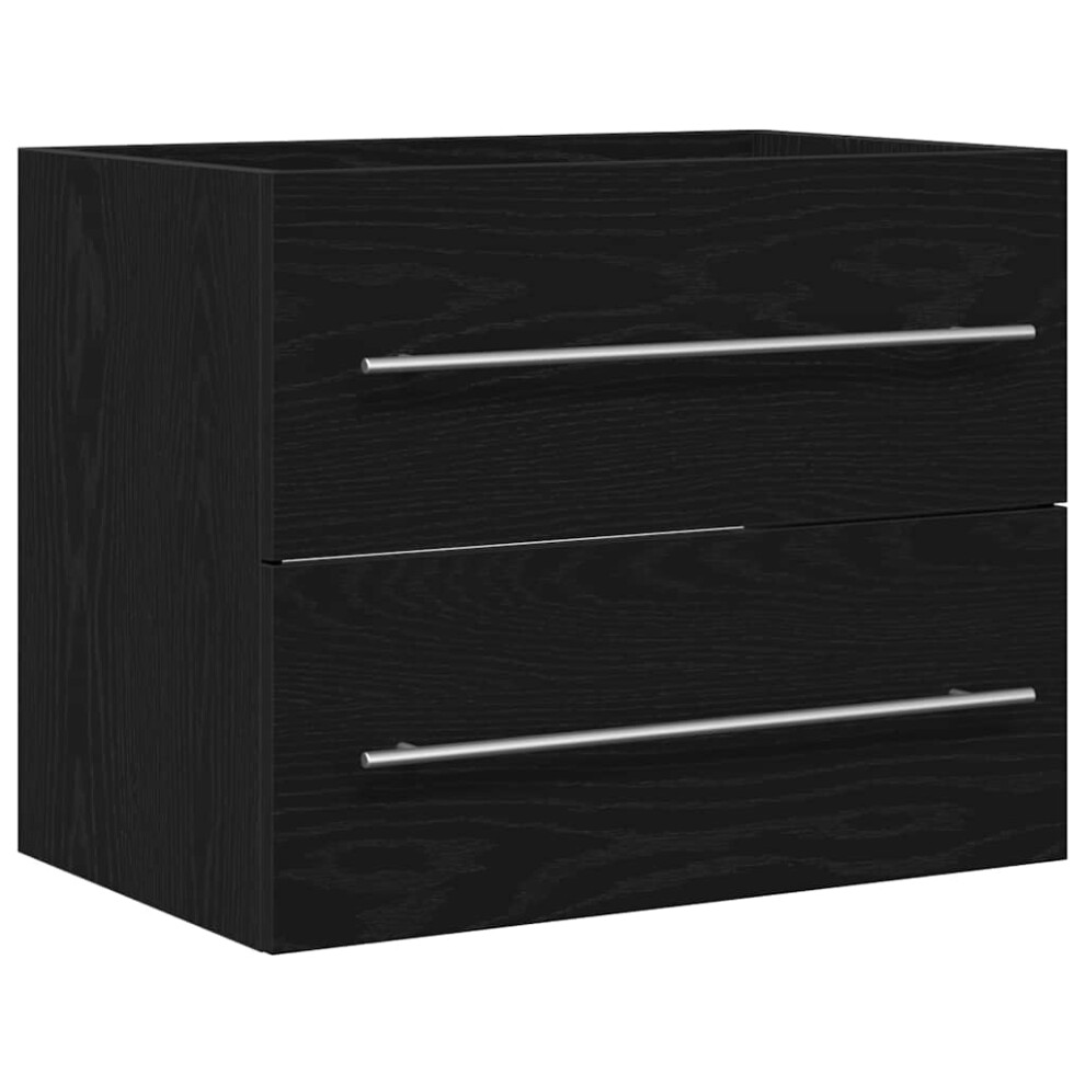 Vidaxl ( Oak, 60 X 38.5 X 48 Cm) Bathroom Sink Cabinet Old Wood 80X38.5x48 Cm Engineered Wood Black