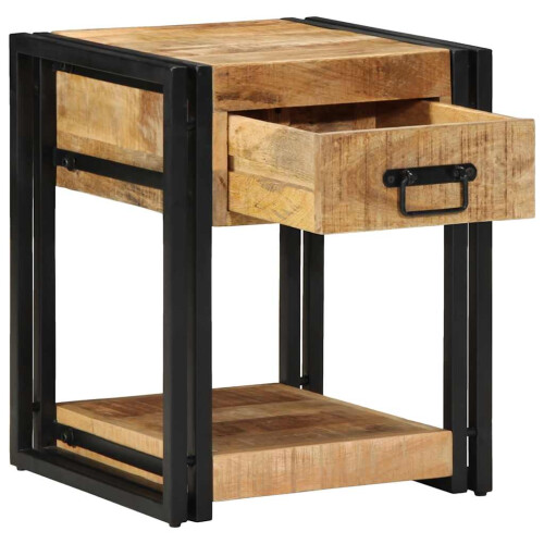 VidaXL (2 pcs) vidaXL Bedside Cabinet 40x40x50 cm Solid Rough Wood Mango bedside table 2