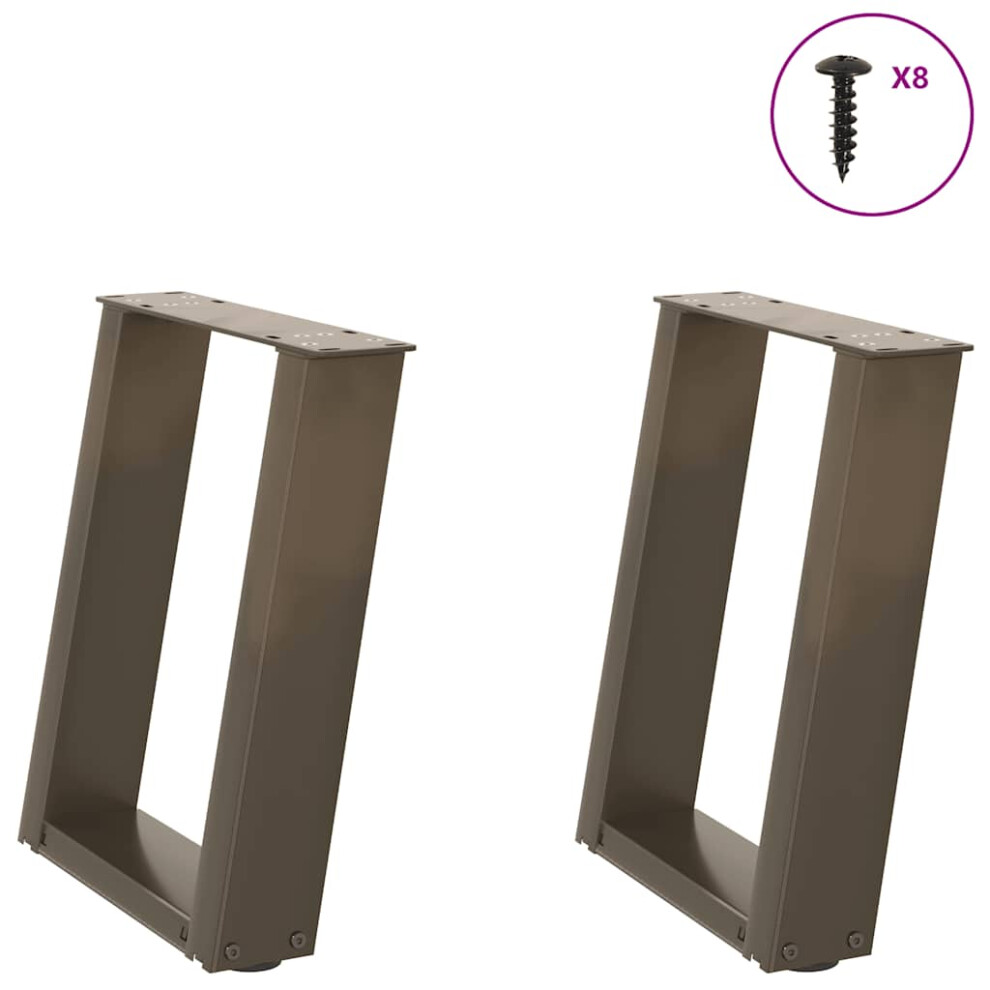 (28 X (42-43) Cm) Vidaxl Console Table Legs U-Shaped Desk Legs Metal Bar Stand Diy 2 Pcs Steel 8721158314192