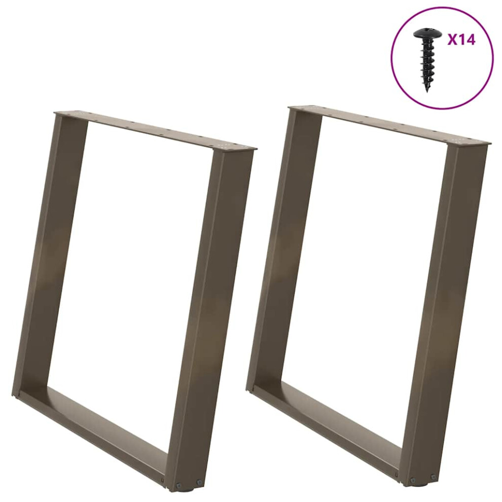 Vidaxl (90 X (72-73) Cm) Console Table Legs U-Shaped Desk Legs Metal Bar Stand Diy Pcs Steel Size 2