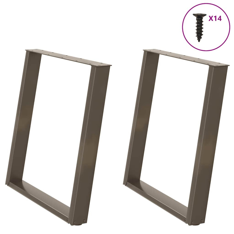(70 X (72-73) Cm) Vidaxl Console Table Legs U-Shaped Desk Legs Metal Bar Stand Diy 2 Pcs Steel 8721158314550
