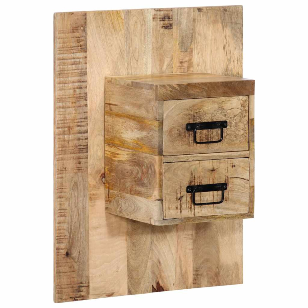 Vidaxl (Solid Rough Mango Wood, 60X32x80 Cm/ 1 Pcs) Bedside Cabinet Nightstand Bed Cabinet Multicolour Solid Wood Reclaimed