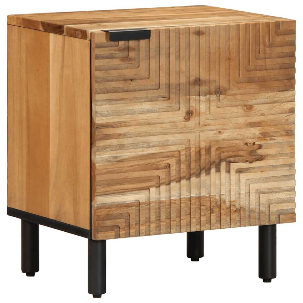 Vidaxl (1 Pcs) Bedside Cabinet 40X33x46 Cm Solid Wood Acacia Bedside Table Nightstand