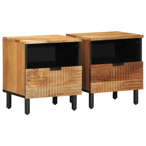 VidaXL (2 pcs) vidaXL Bedside Cabinets 2 pcs 40x33x46 cm Solid Wood Acacia bedside table