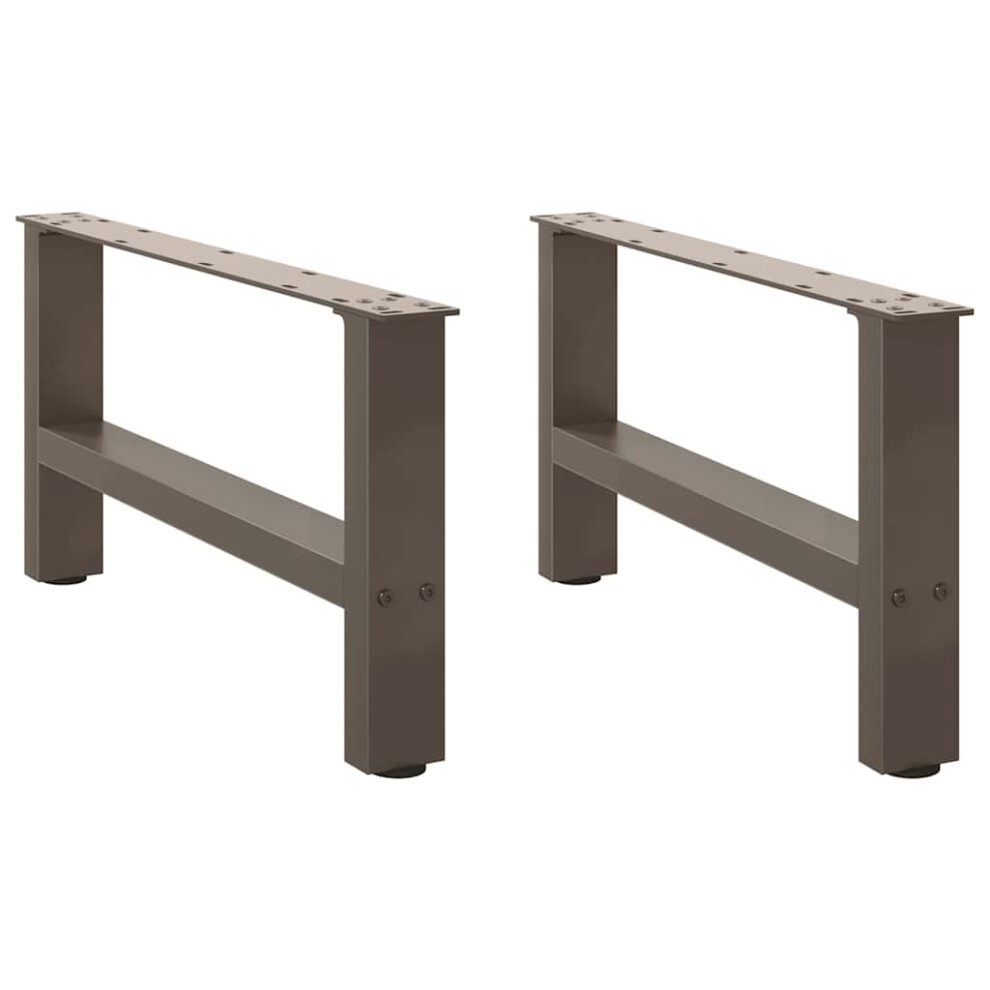 VIDAXL Coffee Table Legs in Grey Steel 70x31 cm Set of 2 - Image 2