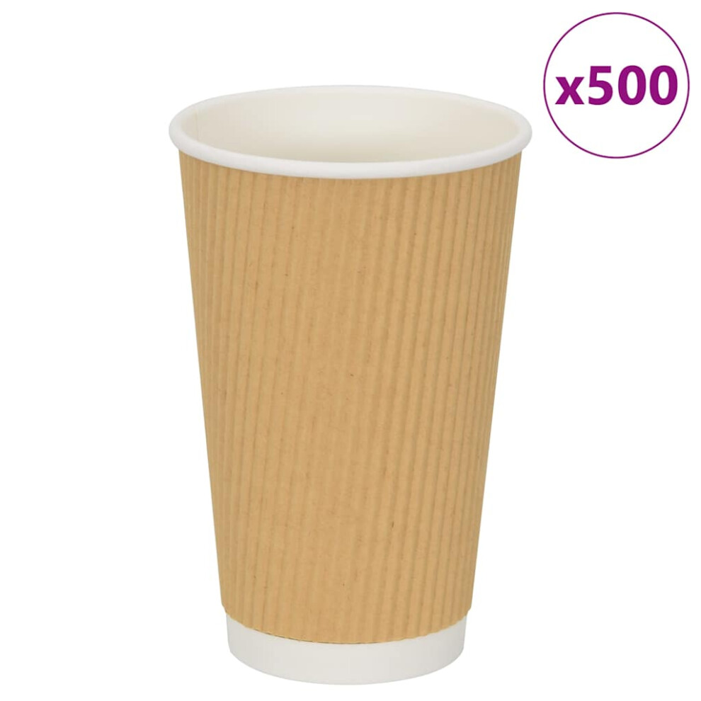 Vidaxl (400Ml) Paper Coffee Cups Disposable Cup Coffee Hot Beverage Cup 500 Pcs Brown