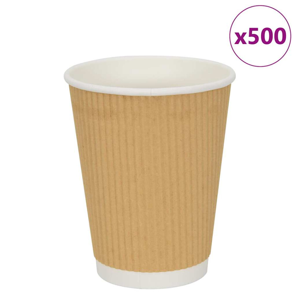Vidaxl (300Ml) Paper Coffee Cups Disposable Cup Coffee Hot Beverage Cup 500 Pcs Brown