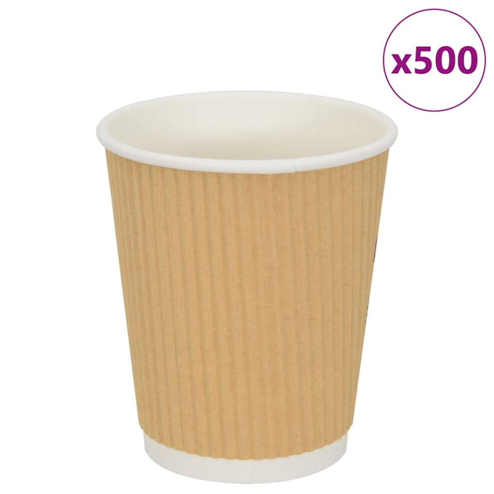 (200ml) vidaXL Paper Coffee Cups Disposable Cup Coffee Hot Beverage Cup 500 pcs Brown