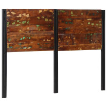 vidaXL Kopfteil 140 cm Altholz Massivholz und Eisen