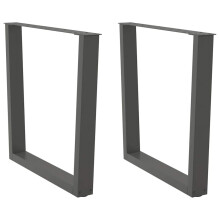 (anthracite, 80 x (72-73.3) cm/2 pcs) vidaXL Dining Table Legs V-Shape Desk Legs Kitchen Furniture Leg 3 pcs Steel