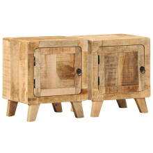(Solid rough mango wood, 2 pcs) vidaXL Bedside Cabinet 2 pcs 40x32x46 cm Solid Wood Reclaimed bedside table