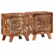 (Solid reclaimed wood, 2 pcs) vidaXL Bedside Cabinet 2 pcs 40x32x46 cm Solid Wood Reclaimed bedside table