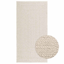 (cream, 80 x 150 cm/rectangular design) vidaXL Rug Floor Carpet for Indoor and Outdoor Door Mat Kitchen Rug Jute Look