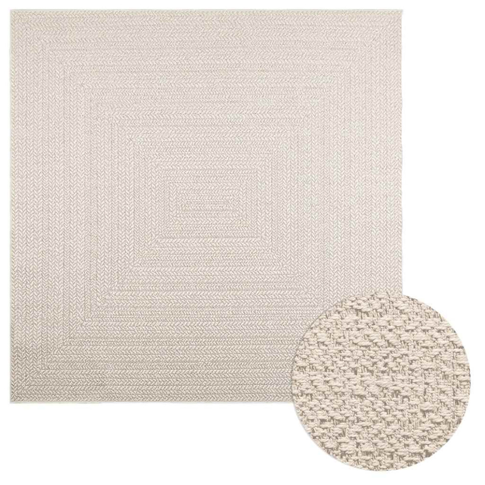 Vidaxl (Cream, 200 X 200 Cm/Rectangular Design) Rug Floor Carpet For Indoor And Outdoor Door Mat Kitchen Rug Jute Look