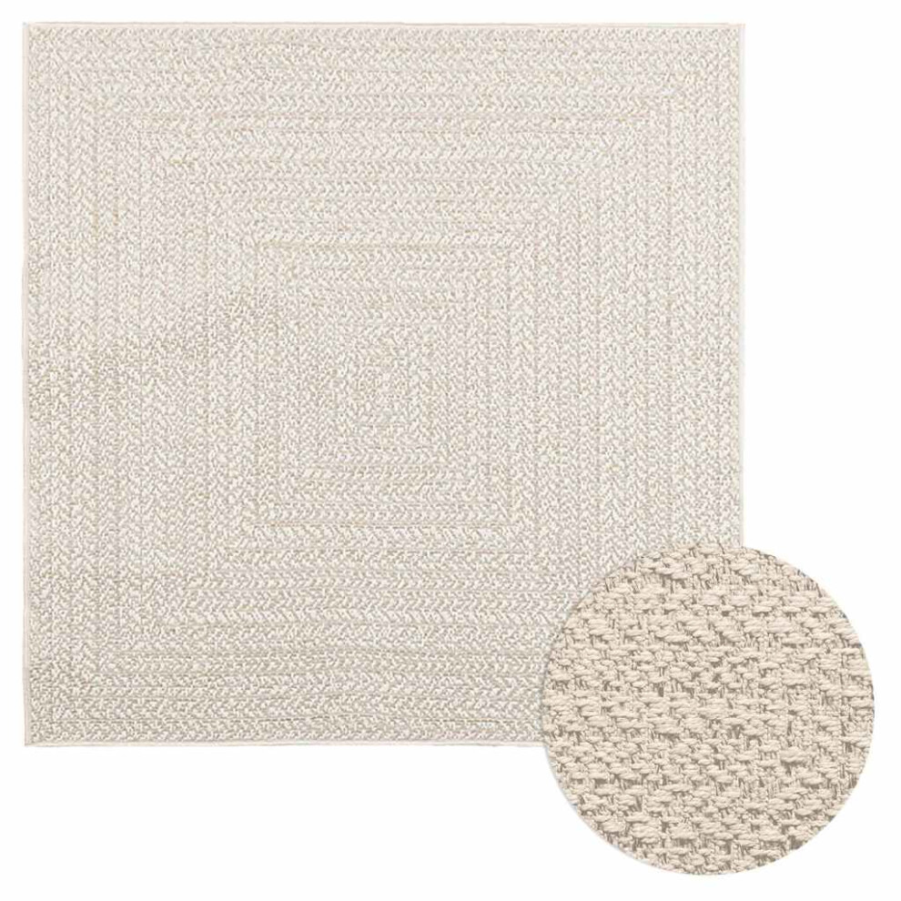 Vidaxl (Cream, 120 X 120 Cm/Rectangular Design) Rug Floor Carpet For Indoor And Outdoor Door Mat Kitchen Rug Jute Look