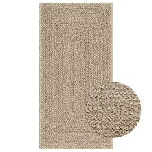 vidaXL Teppich ZIZUR Beige 60x110 cm Jute-Optik Indoor und Outdoor
