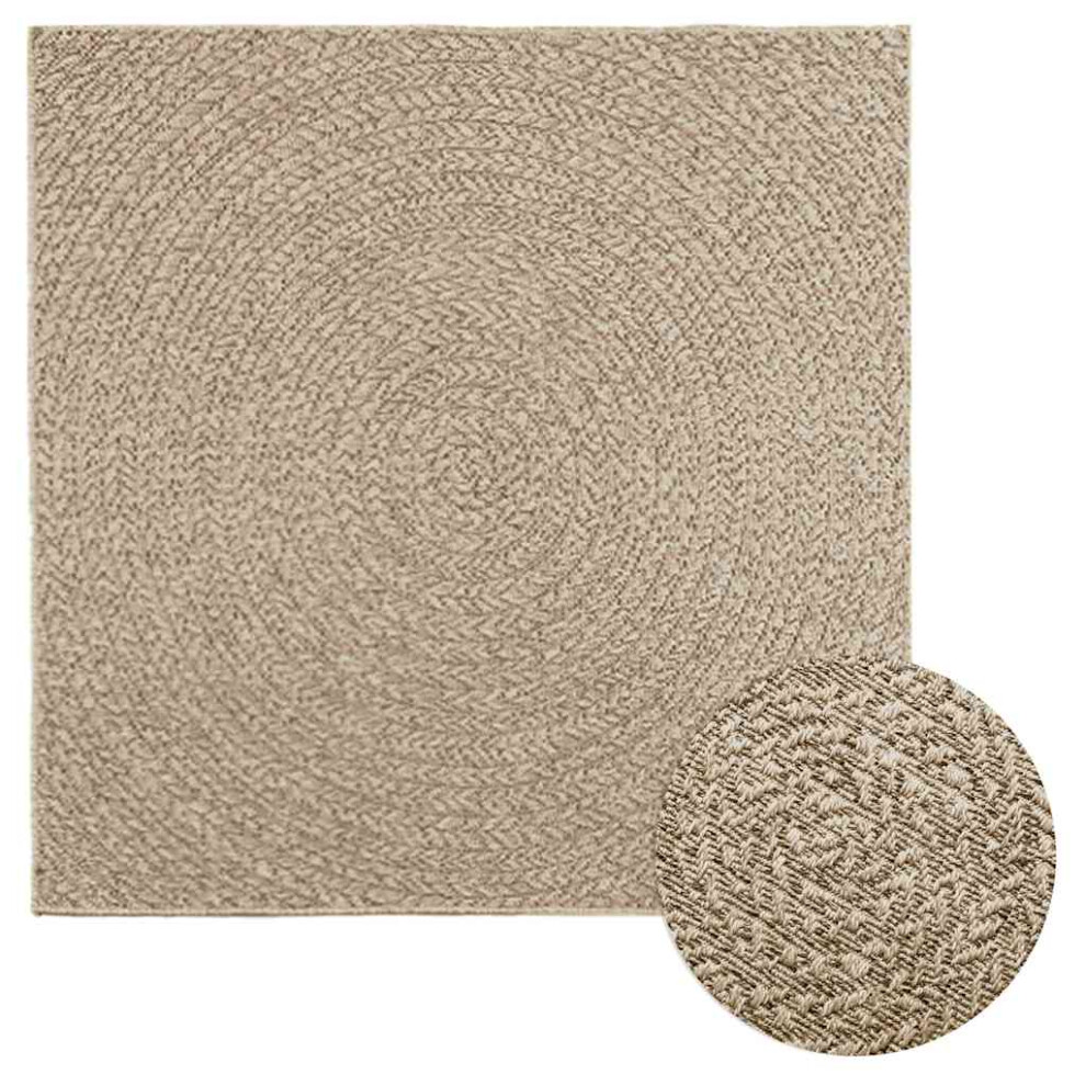 (beige, 120 x 120 cm/round design) vidaXL Rug Floor Carpet for Indoor and Outdoor Door Mat Kitchen Rug Jute Look