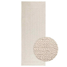 (cream, 80 x 200 cm/rectangular design) vidaXL Rug Floor Carpet for Indoor and Outdoor Door Mat Kitchen Rug Jute Look