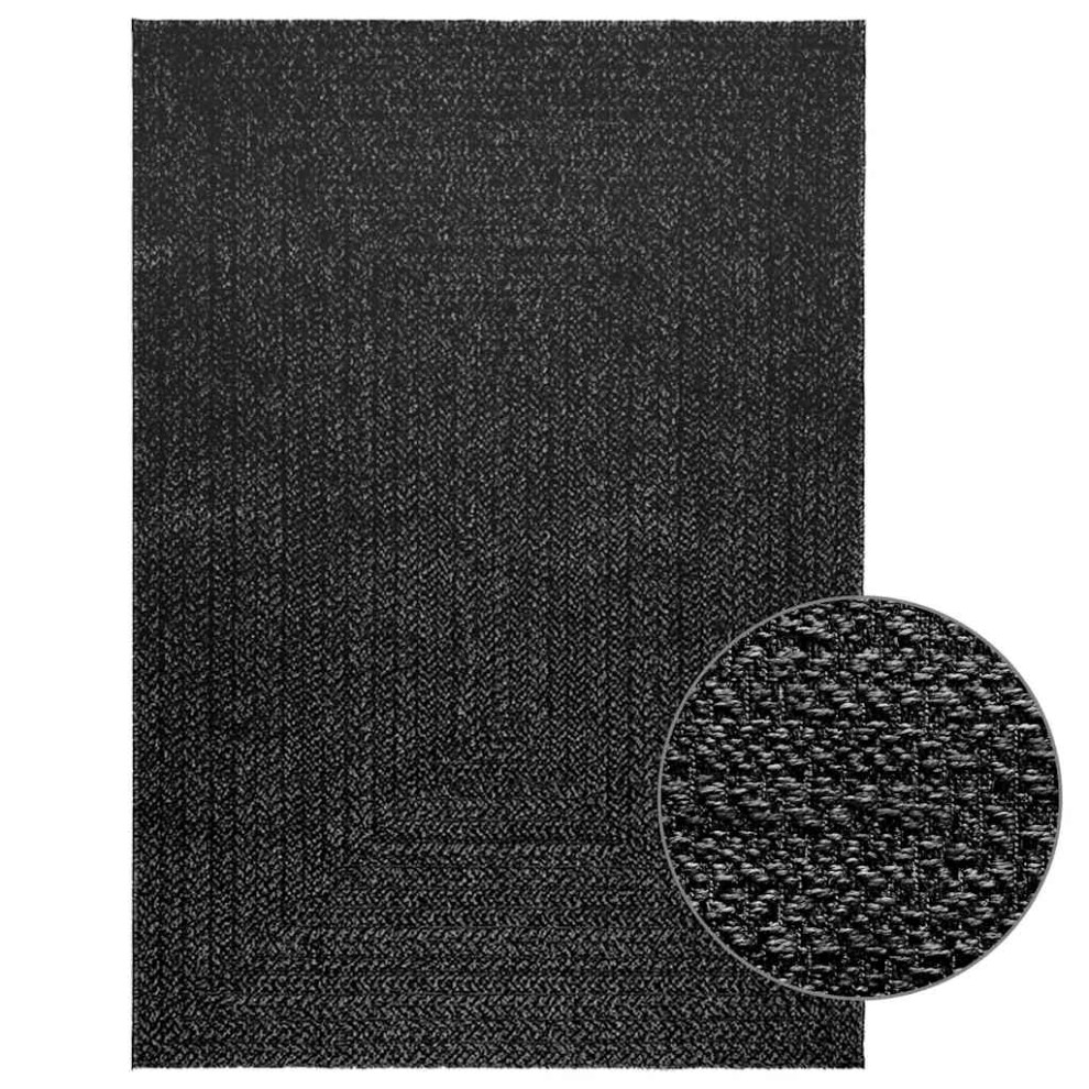 (anthracite, 120 x 170 cm/rectangular design) vidaXL Rug Floor Carpet for Indoor and Outdoor Door Mat Kitchen Rug Jute Look