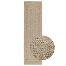(beige, 80 x 250 cm/rectangular design) vidaXL Rug Floor Carpet for Indoor and Outdoor Door Mat Kitchen Rug Jute Look