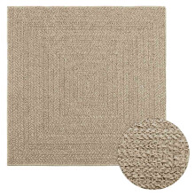 (beige, 120 x 120 cm/rectangular design) vidaXL Rug Floor Carpet for Indoor and Outdoor Door Mat Kitchen Rug Jute Look