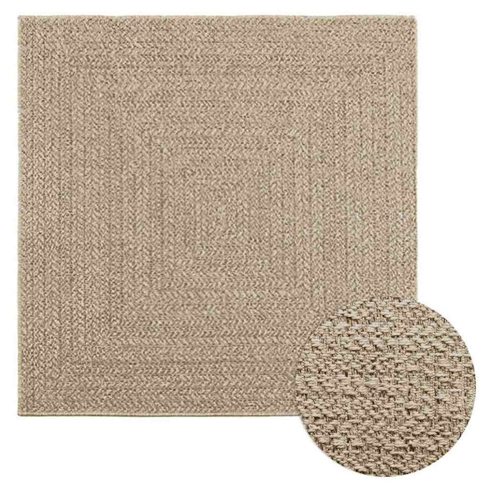 Vidaxl (Beige, 120 X 120 Cm/Rectangular Design) Rug Floor Carpet For Indoor And Outdoor Door Mat Kitchen Rug Jute Look