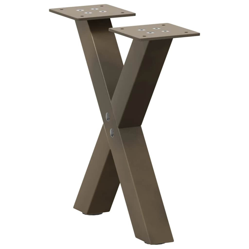 Vidaxl (Natural, 37 X (30-31) Cm (40 Mm)/ 2 Pcs) Dining Table Legs X-Shaped Desk Legs Kitchen Metal Furniture Legs Steel