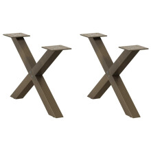 (natural, 60 x (30-31) cm (40 mm)/ 2 pcs) vidaXL Dining Table Legs X-Shaped Desk Legs Kitchen Metal Furniture Legs Steel