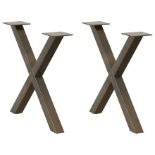 (natural, 50 x (42-43) cm (40 mm)/ 2 pcs) vidaXL Dining Table Legs X-Shaped Desk Legs Kitchen Metal Furniture Legs Steel