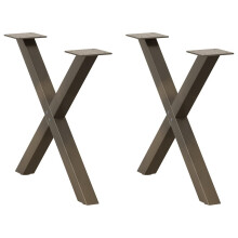 (natural, 60 x (42-43) cm (40 mm)/ 2 pcs) vidaXL Dining Table Legs X-Shaped Desk Legs Kitchen Metal Furniture Legs Steel