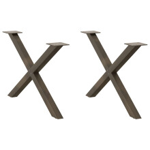 (natural, 70 x (42-43) cm (40 mm)/ 2 pcs) vidaXL Dining Table Legs X-Shaped Desk Legs Kitchen Metal Furniture Legs Steel