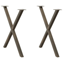 (natural, 70 x (72-73) cm (40 mm)/ 2 pcs) vidaXL Dining Table Legs X-Shaped Desk Legs Kitchen Metal Furniture Legs Steel