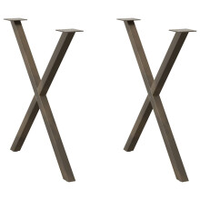 (natural, 80 x (72-73) cm (40 mm)/ 2 pcs) vidaXL Dining Table Legs X-Shaped Desk Legs Kitchen Metal Furniture Legs Steel