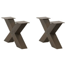 (natural, 60 x (30-31) cm (80 mm)/ 2 pcs) vidaXL Dining Table Legs X-Shaped Desk Legs Kitchen Metal Furniture Legs Steel