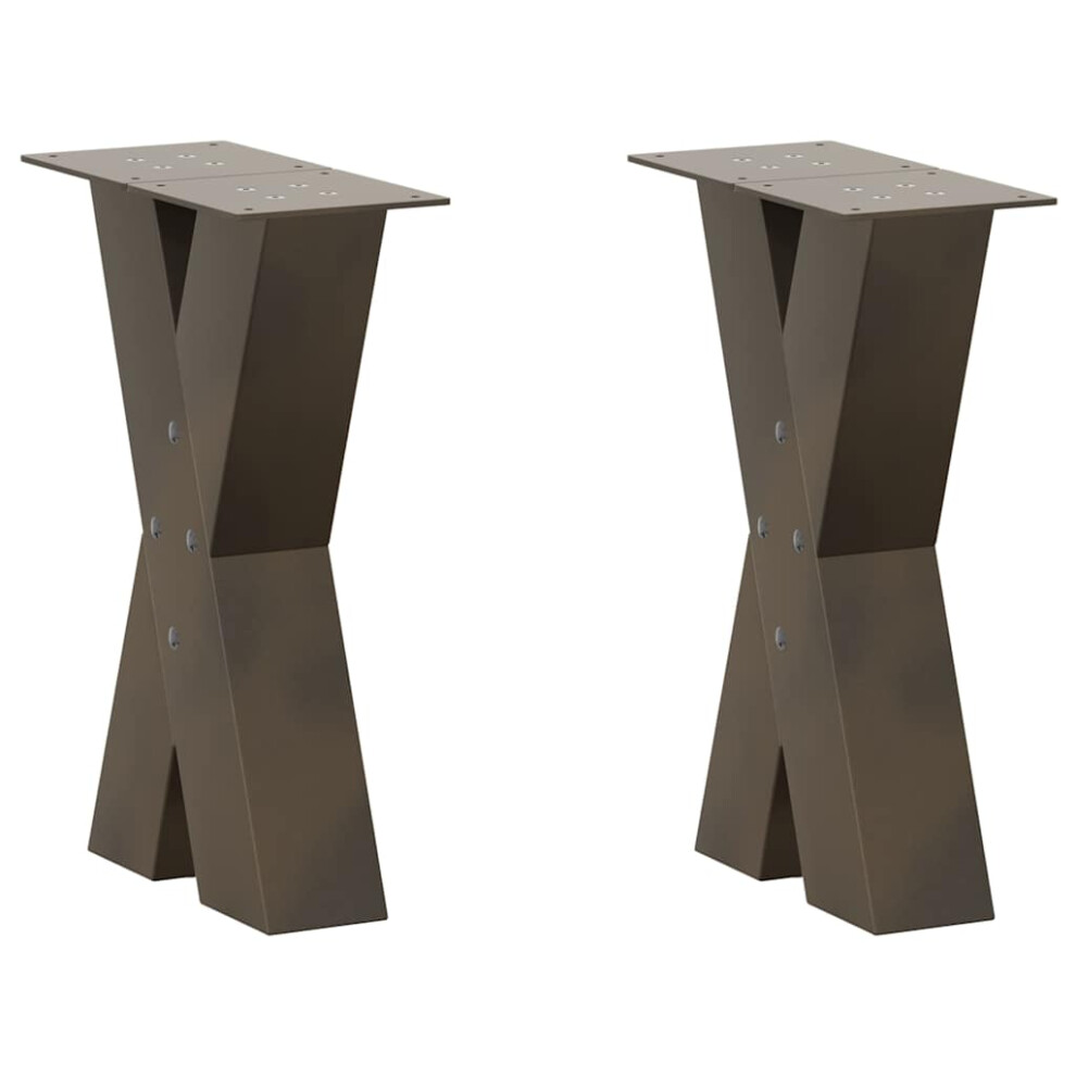 Vidaxl (Natural, 28 X (42-43) Cm (80 Mm)/ 2 Pcs) Dining Table Legs X-Shaped Desk Legs Kitchen Metal Furniture Legs Steel