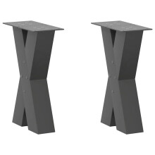 (anthracite, 28 x (42-43) cm (80 mm)/ 2 pcs) vidaXL Dining Table Legs X-Shaped Desk Legs Kitchen Metal Furniture Legs Steel