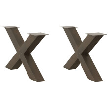(natural, 70 x (42-43) cm (80 mm)/ 2 pcs) vidaXL Dining Table Legs X-Shaped Desk Legs Kitchen Metal Furniture Legs Steel