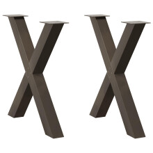 (natural, 70 x (72-73) cm (80 mm)/ 2 pcs) vidaXL Dining Table Legs X-Shaped Desk Legs Kitchen Metal Furniture Legs Steel