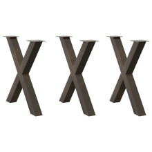 (natural, 80 x (72-73) cm (80 mm)/ 3 pcs) vidaXL Dining Table Legs X-Shaped Desk Legs Kitchen Metal Furniture Legs Steel