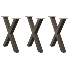 (natural, 70 x (72-73) cm (80 mm)/ 3 pcs) vidaXL Dining Table Legs X-Shaped Desk Legs Kitchen Metal Furniture Legs Steel