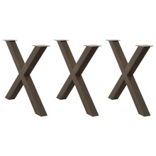(natural, 90 x (72-73) cm (80 mm)/ 3 pcs) vidaXL Dining Table Legs X-Shaped Desk Legs Kitchen Metal Furniture Legs Steel