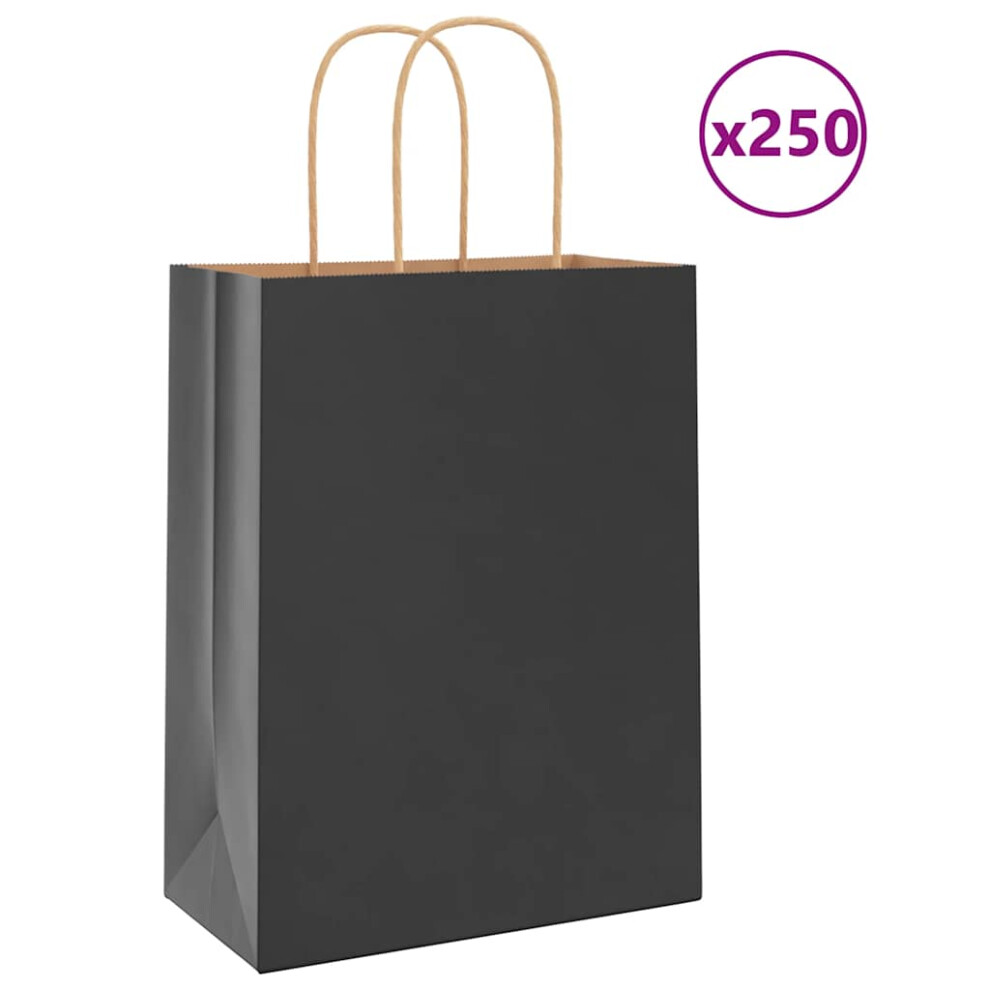 (black, 22 x 11 x 28 cm/ 250 pcs) vidaXL Paper Bags 50 pcs with Handles Yellow 26x17x25 cm Paper Grocery Bag