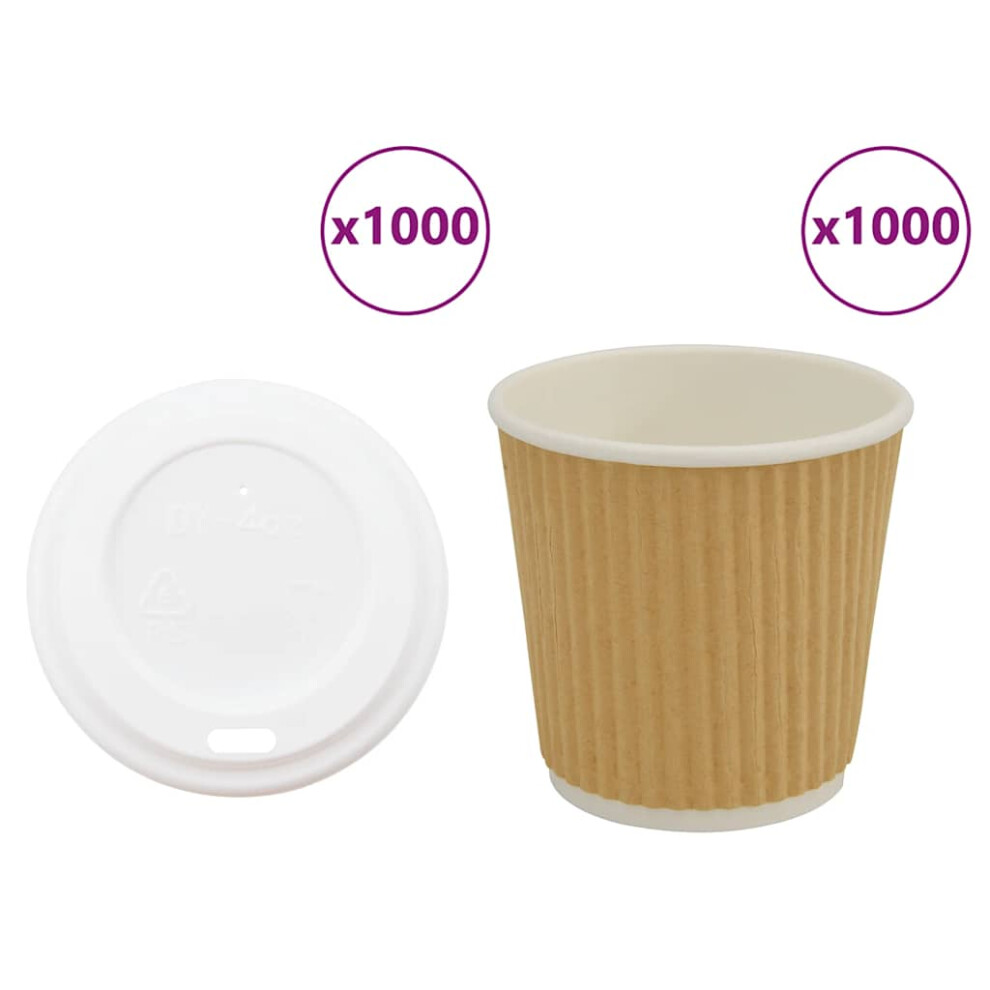 (4oz/100ml) vidaXL Paper Coffee Cups with Lids 1000 pcs 4oz 100ml paper cup
