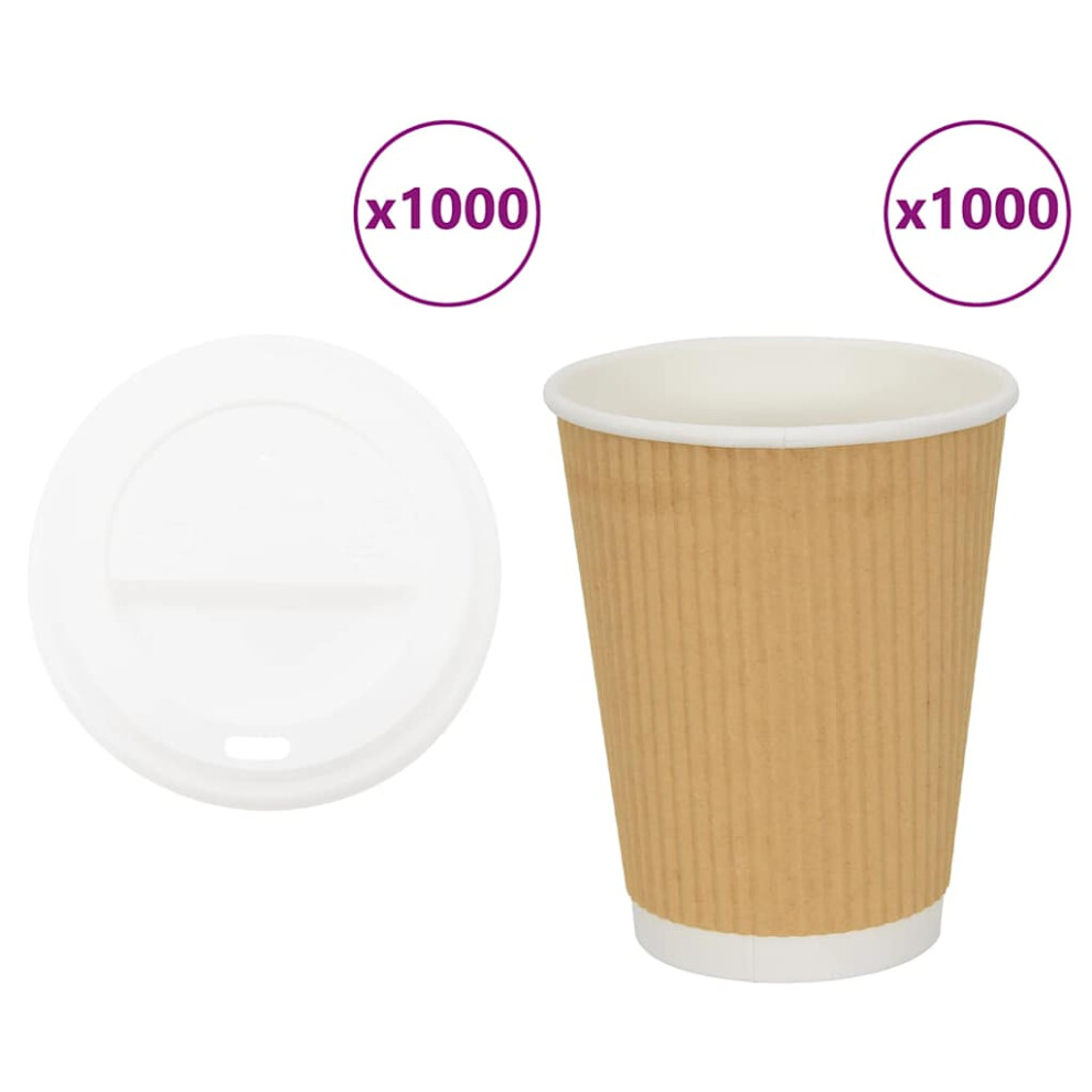 (12oz/300ml) vidaXL Paper Coffee Cups with Lids 1000 pcs 4oz 100ml paper cup