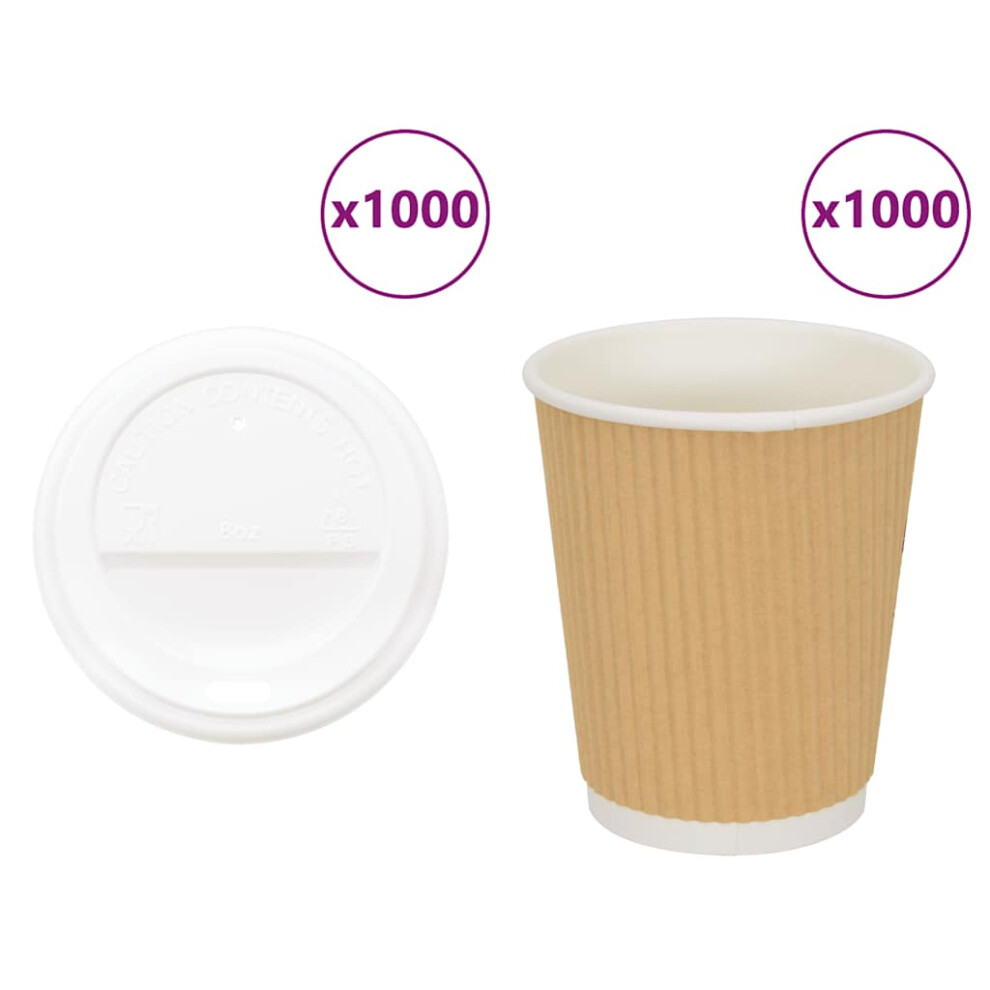 Vidaxl (8Oz/200Ml) Paper Coffee Cups With Lids 1000 Pcs 4Oz 100Ml Paper Cup