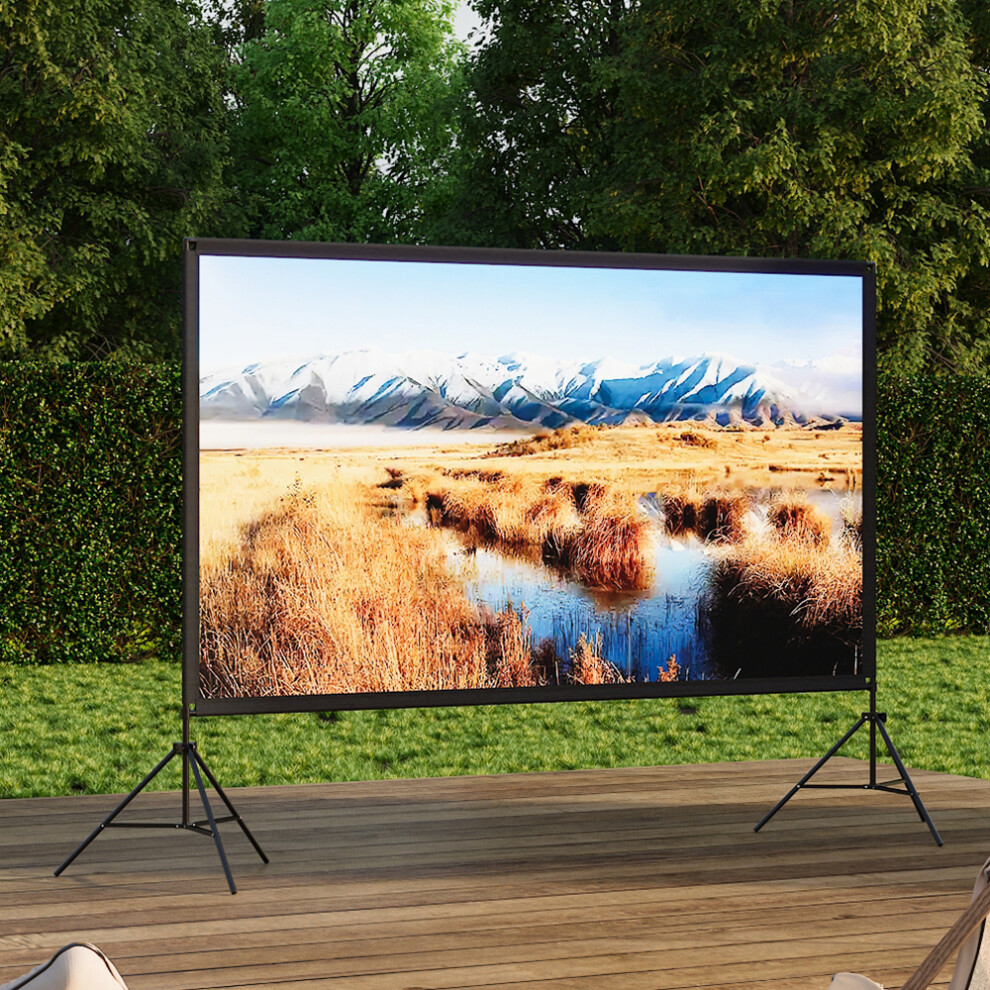 100" 3D 4K HD Outdoor Indoor 16:9 4K Portable Projector Screen with Stand